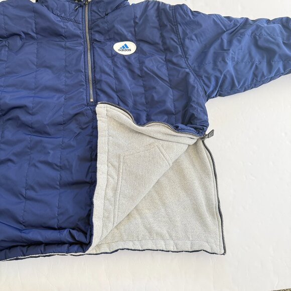 Adidas Mens L Reversible Pullover Vintage Hoodie Large READ - Picture 6 of 11